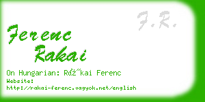 ferenc rakai business card